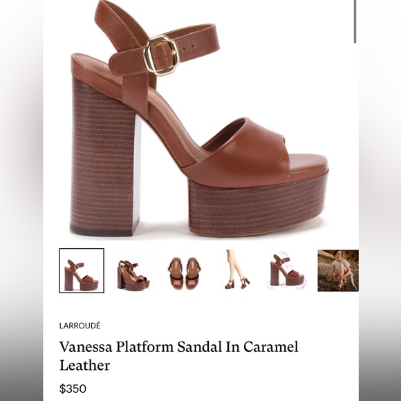 Larroude Vanessa Heels in color Caramel, Size 8, New with Box - Picture 2 of 8